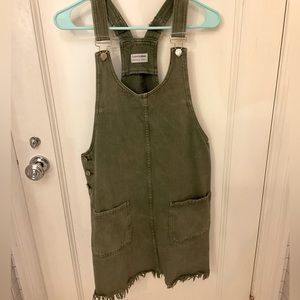 Green Denim Overall Dress Size Large